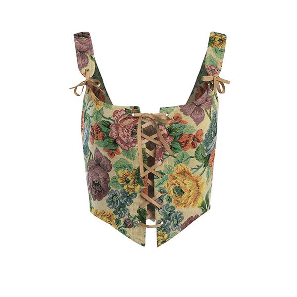 women's tanks & camis summer ladies vintage floral print crop corset bandage backless women slim elegant streetwear club vacation, White
women's tanks & camis summer ladies vintage floral print crop corset bandage backless women slim elegant streetwear club vacation, White
