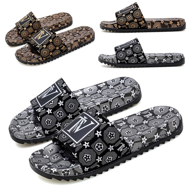 luxury brand designer men slippers women sandals pattern print gold silver slides summer wide flat lady beach sandal flip flops large size 3, Black
luxury brand designer men slippers women sandals pattern print gold silver slides summer wide flat lady beach sandal flip flops large size 3, Black