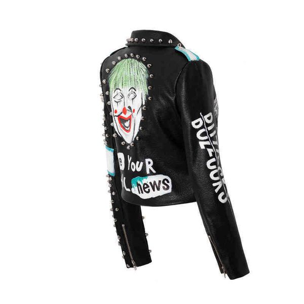 tide brand designer jacket zipper cardigan fashion graffiti jackets rivet decoration motorcycle suit fashion women, Black;brown
tide brand designer jacket zipper cardigan fashion graffiti jackets rivet decoration motorcycle suit fashion women, Black;brown