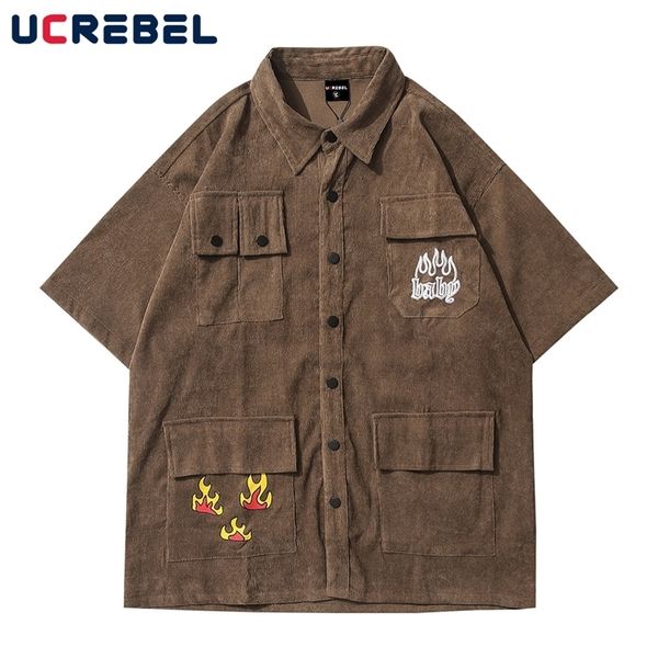 flame embroidery corduroy short sleeve shirt mens summer streetwear multipocket halfsleeve casual loose lapel shirts men 220527, White;black
flame embroidery corduroy short sleeve shirt mens summer streetwear multipocket halfsleeve casual loose lapel shirts men 220527, White;black