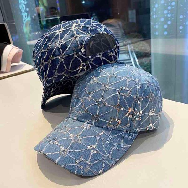 designer bucket trucker baseball hat europe and america mens womans spring and autumn sequin blue summer sunscreen net red cap fashion, Blue;gray 
designer bucket trucker baseball hat europe and america mens womans spring and autumn sequin blue summer sunscreen net red cap fashion, Blue;gray