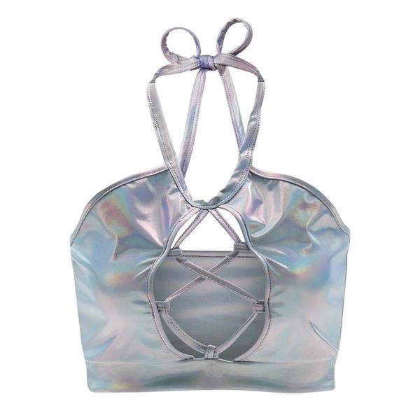 women wetlook metallic crop shiny halter backless lace-up holographic cami tank rave dance vest party clubwear 220318, White
women wetlook metallic crop shiny halter backless lace-up holographic cami tank rave dance vest party clubwear 220318, White