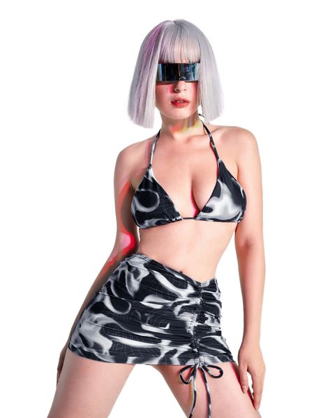 romwe 3pack fluid pattern triangle bikini swimsuit with beach skirt t1yd#, White;black
romwe 3pack fluid pattern triangle bikini swimsuit with beach skirt t1yd#, White;black