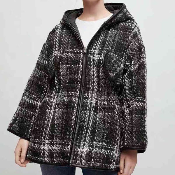 women's jackets fadan m's autumn and winter women's clothes wear tweed black white checkered hooded zipper cotton coat on bot, Black;brown
women's jackets fadan m's autumn and winter women's clothes wear tweed black white checkered hooded zipper cotton coat on bot, Black;brown