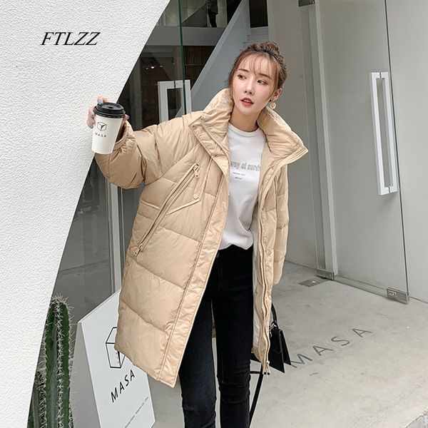 stand collar long jacket woman white duck down coat winter loose waterproof down overcoats loose parka snow outerwear y201026, Black
stand collar long jacket woman white duck down coat winter loose waterproof down overcoats loose parka snow outerwear y201026, Black