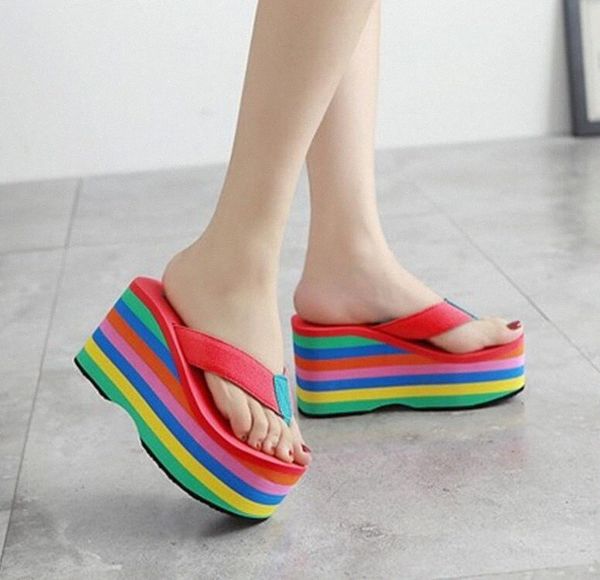 2022 wholesale women flip flops sandals new thick bottom platform slippers slope beach female rainbow colorful slipper i5io#, Black
2022 wholesale women flip flops sandals new thick bottom platform slippers slope beach female rainbow colorful slipper i5io#, Black