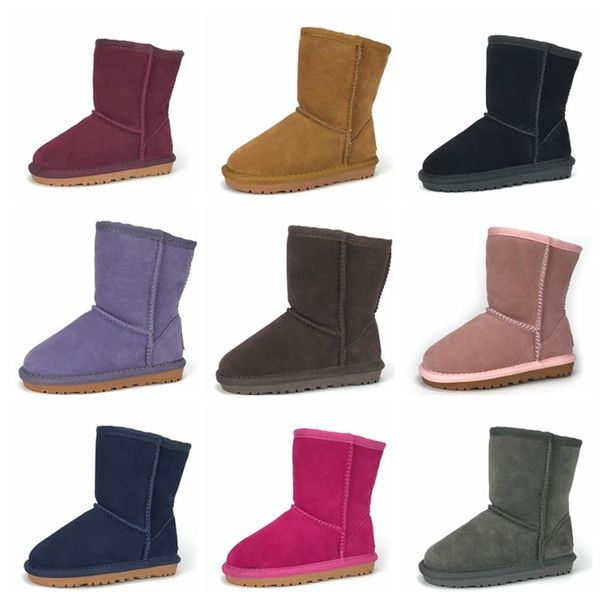 12 colors snow boots for childrens booties genuine leather toddlers footwear solid color mid calf with box278q, Black;grey
12 colors snow boots for childrens booties genuine leather toddlers footwear solid color mid calf with box278q, Black;grey