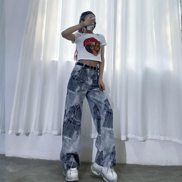 mingliusili vintage print jeans woman high street fashion denim trousers high waist baggy all-match oversize hippie pants, Blue
mingliusili vintage print jeans woman high street fashion denim trousers high waist baggy all-match oversize hippie pants, Blue