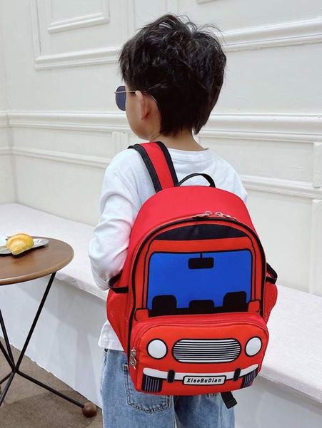 boys cartoon car graphic backpack she