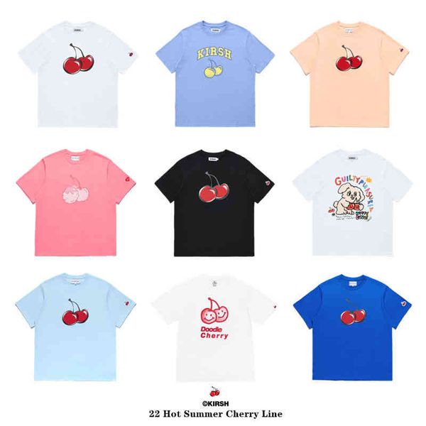 2022 new south korean fashion brand summer minority couples loose flocking printed cherry cotton round collar t shirt, White;black
2022 new south korean fashion brand summer minority couples loose flocking printed cherry cotton round collar t shirt, White;black