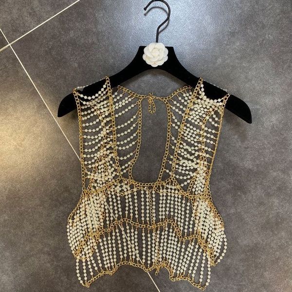 see through pearl fishnet women hollow out summer beachwear party shiny short tees beaded club y2k vest xc324, White
see through pearl fishnet women hollow out summer beachwear party shiny short tees beaded club y2k vest xc324, White
