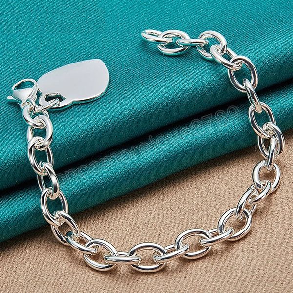 925 sterling silver heart bracelet basic chain for women men wedding engagement party jewelry christmas gifts, Black
925 sterling silver heart bracelet basic chain for women men wedding engagement party jewelry christmas gifts, Black