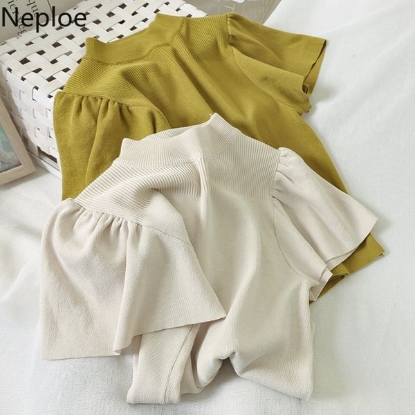 neploe vintage solid women puff sleeve sweaters korean oneck pullover knit sueter mujer puff short sleeve jumper femme y200720, White;black
neploe vintage solid women puff sleeve sweaters korean oneck pullover knit sueter mujer puff short sleeve jumper femme y200720, White;black