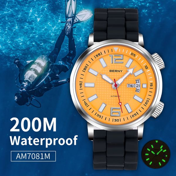 hbp 20atm diver automatic watch for men swim mechanical wristwatch calendar super luminous sapphire lens sport waterproof 220712, Slivery;brown
hbp 20atm diver automatic watch for men swim mechanical wristwatch calendar super luminous sapphire lens sport waterproof 220712, Slivery;brown