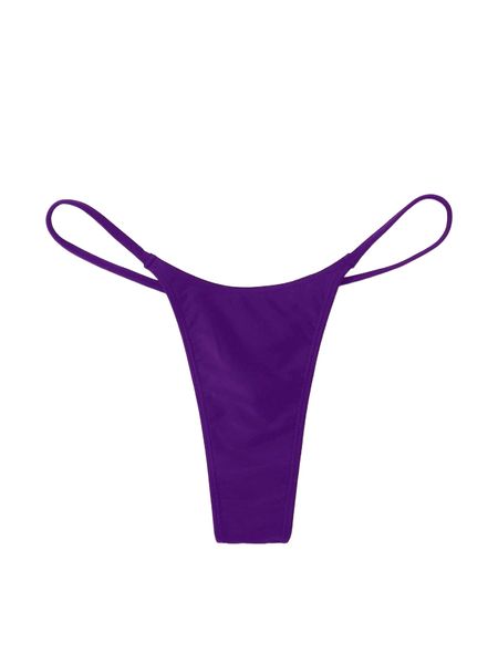 plus solid bikini bottom m414#, Black