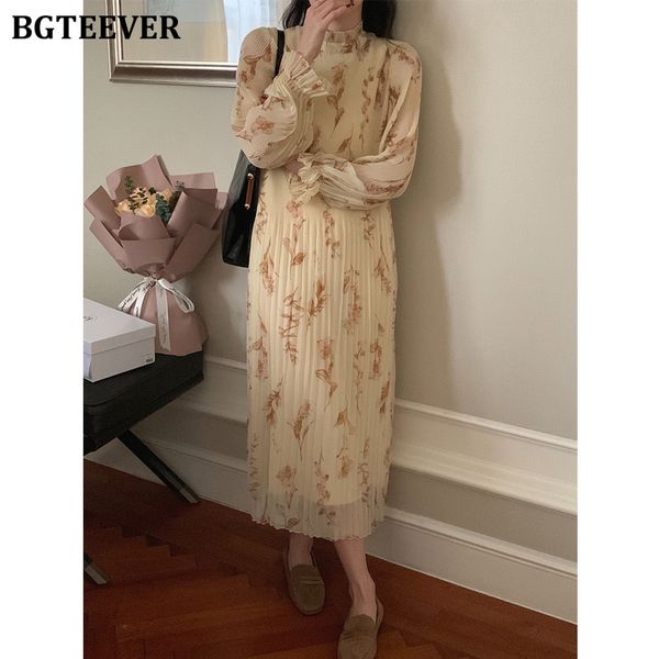 bgteever vintage stand collar women chiffon dress 2022 spring ladies floral vestidos full sleeve loose female pleated midi dress, Black;gray
bgteever vintage stand collar women chiffon dress 2022 spring ladies floral vestidos full sleeve loose female pleated midi dress, Black;gray