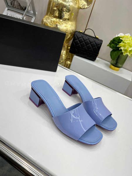 women mules slipper patent calfskin light sky blue slide sandal coarser heels slippers designer summer luxury fashion beach shoe pu, Black
women mules slipper patent calfskin light sky blue slide sandal coarser heels slippers designer summer luxury fashion beach shoe pu, Black