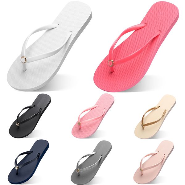 

Women Slippers Fashion Flip Flops Beach Hotel Indoor Slipper Triple Black Pink White Lemon Green Grey Blue Womens Shoes Fourty One