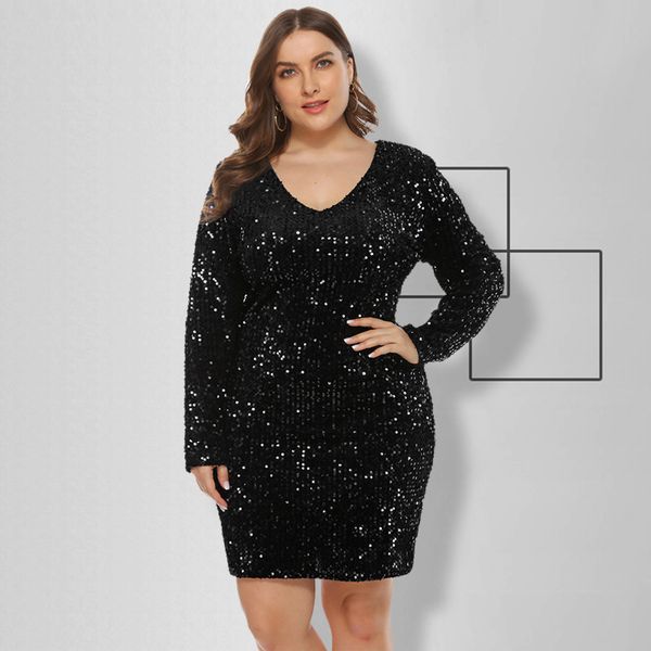 elegant dresses for women 2021 plus size 5xl sequined v neck long sleeve tight fitting hip mini skirt party loose, Black
elegant dresses for women 2021 plus size 5xl sequined v neck long sleeve tight fitting hip mini skirt party loose, Black
