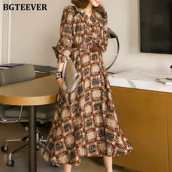 vintage notched collar printed midi dress for women elegant full sleeve belted slim waist female a-line dress 2022, Black;gray
vintage notched collar printed midi dress for women elegant full sleeve belted slim waist female a-line dress 2022, Black;gray