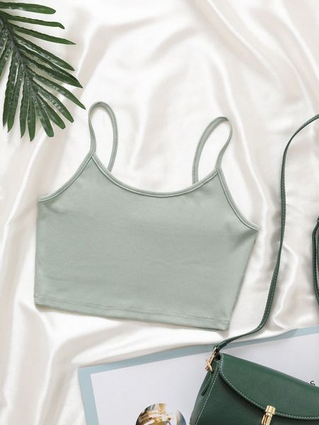 solid ribbed knit cami p1cb#, White
solid ribbed knit cami p1cb#, White