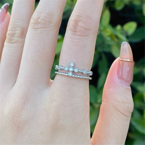 with exquisite box cross real 925 sterling silver ring double rows wedding rings 5a cubic zirconia fine jewelry for women bride engagement p, Slivery;golden
with exquisite box cross real 925 sterling silver ring double rows wedding rings 5a cubic zirconia fine jewelry for women bride engagement p, Slivery;golden