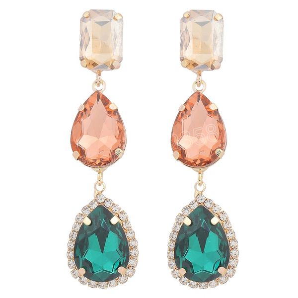 fashion metal glass water drop earrings party simple shiny dangle earrings women's charm statement earring, Silver
fashion metal glass water drop earrings party simple shiny dangle earrings women's charm statement earring, Silver