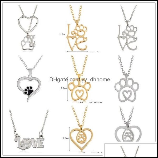 pendant necklaces pendants jewelry 10styles love heart dog paws foot necklace always in my cat animal lovers gifts drop delivery 2021 x2dv, Silver
pendant necklaces pendants jewelry 10styles love heart dog paws foot necklace always in my cat animal lovers gifts drop delivery 2021 x2dv, Silver