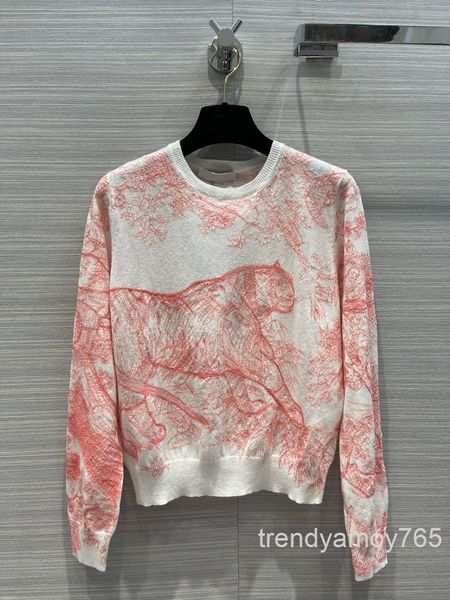 women's knits & tees jungle animal embroidered cashmere aging pattern sweater spring and autumn female high-end private, White
women's knits & tees jungle animal embroidered cashmere aging pattern sweater spring and autumn female high-end private, White