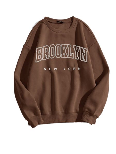 letter graphic drop shoulder sweatshirt r0w3#, Black
