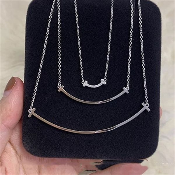 of5u t family smile necklace female 925 sterling silver plated 18k gold inlaid diamond full size mini smile clavicle chain, Black
of5u t family smile necklace female 925 sterling silver plated 18k gold inlaid diamond full size mini smile clavicle chain, Black
