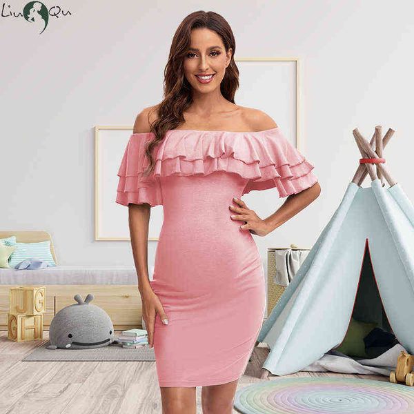 liu&qu fashion women's maternity dress off shoulder layered ruffle pregnancy dress wrap knee-length pregnant clothes 2022 g220418, White
liu&qu fashion women's maternity dress off shoulder layered ruffle pregnancy dress wrap knee-length pregnant clothes 2022 g220418, White