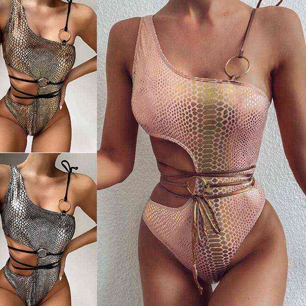 one 2022 -piece shoulder snake swimsuit swimsuit hollow bikini -piece women 1953, White;black
one 2022 -piece shoulder snake swimsuit swimsuit hollow bikini -piece women 1953, White;black