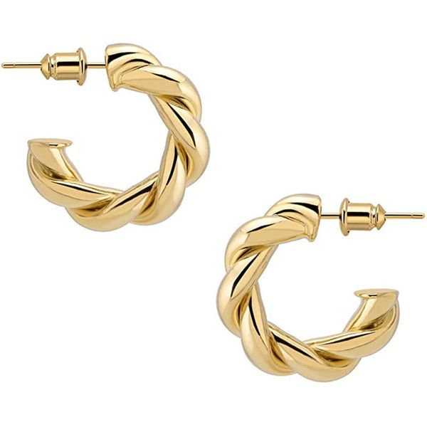 c- shaped threaded metal earrings geometric c- shaped individual metal earrings, Golden;silver
c- shaped threaded metal earrings geometric c- shaped individual metal earrings, Golden;silver