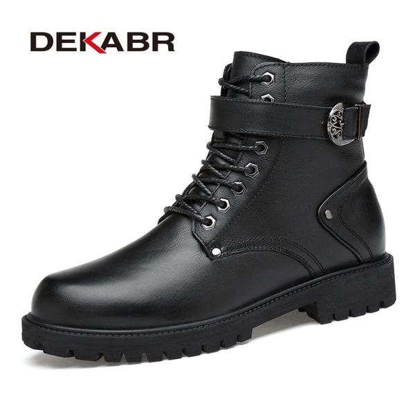 dekabr men genuine leather laceup ankle boots winter motorcycle boots men safety work shoes punk style men boots 210315, Black;brown
dekabr men genuine leather laceup ankle boots winter motorcycle boots men safety work shoes punk style men boots 210315, Black;brown