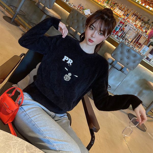 women's sweaters designer 2022 spring and autumn new product pure black plush round neck sweater letter simple temperament slim bj7v, White;black
women's sweaters designer 2022 spring and autumn new product pure black plush round neck sweater letter simple temperament slim bj7v, White;black