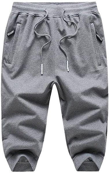 men's shorts cotton 3/4 jogger capri pants casual drawstring zipper pockets 42p3#, White;black
men's shorts cotton 3/4 jogger capri pants casual drawstring zipper pockets 42p3#, White;black