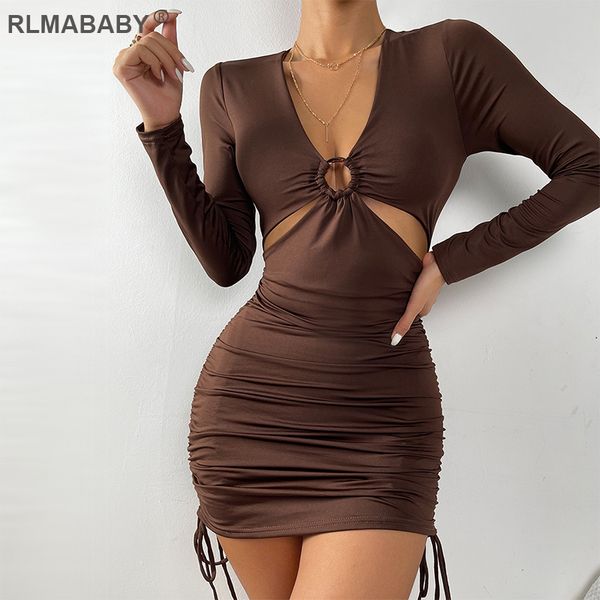 v neck long sleeve hollow out drawstring folds mini bodycon dress women autumn winter elegant office lady lace up dress, Black;gray
v neck long sleeve hollow out drawstring folds mini bodycon dress women autumn winter elegant office lady lace up dress, Black;gray