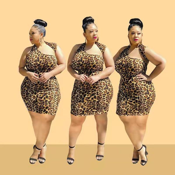 fashion leopard print irregular neck slim fit plus size dress, Black
fashion leopard print irregular neck slim fit plus size dress, Black