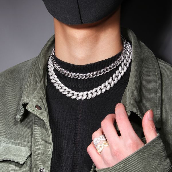full diamond cuban link chain mens gold iced out chains necklace hip hop jewelry 14mm 3d fashion thick heavy necklace bracelet, Silver
full diamond cuban link chain mens gold iced out chains necklace hip hop jewelry 14mm 3d fashion thick heavy necklace bracelet, Silver