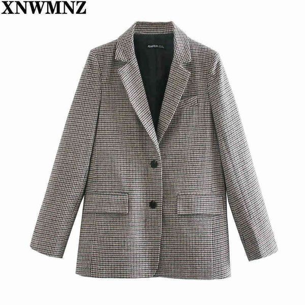 xnwmnz za fashion womens spring check blazer korean loose casual women blazers jackets work wear coat jacket 210513, Black;brown
xnwmnz za fashion womens spring check blazer korean loose casual women blazers jackets work wear coat jacket 210513, Black;brown