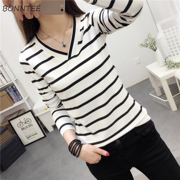 t-shirts women long sleeve slim tee striped leisure all-match korean style womens clothing trendy students spring chic, White
t-shirts women long sleeve slim tee striped leisure all-match korean style womens clothing trendy students spring chic, White