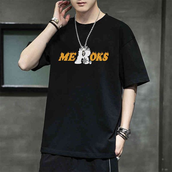 summer 2022 short t- fashion brand loose half sleeve trend printed men's bottomed shirt, Black;brown
summer 2022 short t- fashion brand loose half sleeve trend printed men's bottomed shirt, Black;brown