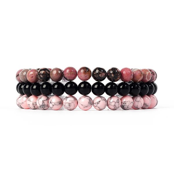 3pcs/set natural stone bracelet sets rhodonite rose pink quartzs turquois amethysts paired bracelets for women men beads jewelry, Black
3pcs/set natural stone bracelet sets rhodonite rose pink quartzs turquois amethysts paired bracelets for women men beads jewelry, Black