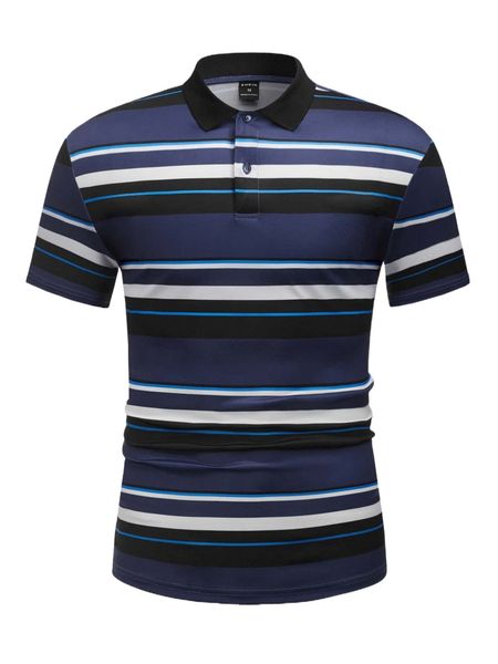 men block striped polo shirt 28qw#, White;black
