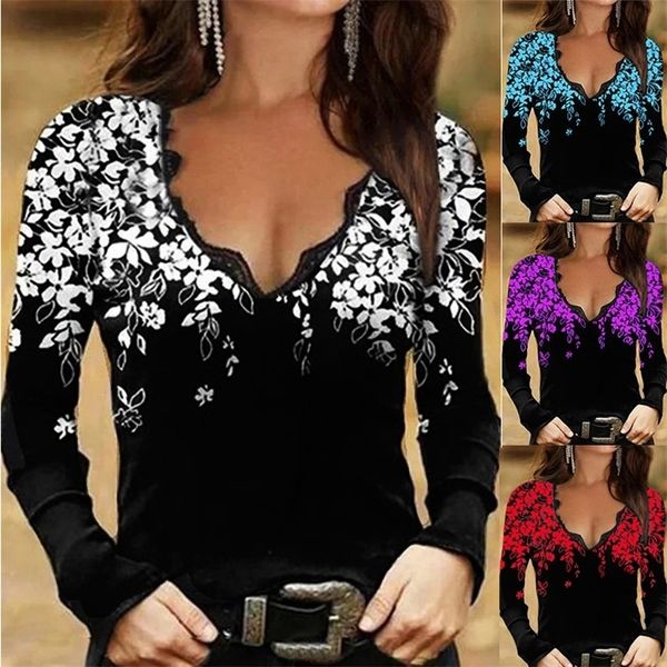 women t shirt autumn female v neck elegant print female t-shirt fall retro floral long sleeve lace ladies base t-shirt 220407, White
women t shirt autumn female v neck elegant print female t-shirt fall retro floral long sleeve lace ladies base t-shirt 220407, White