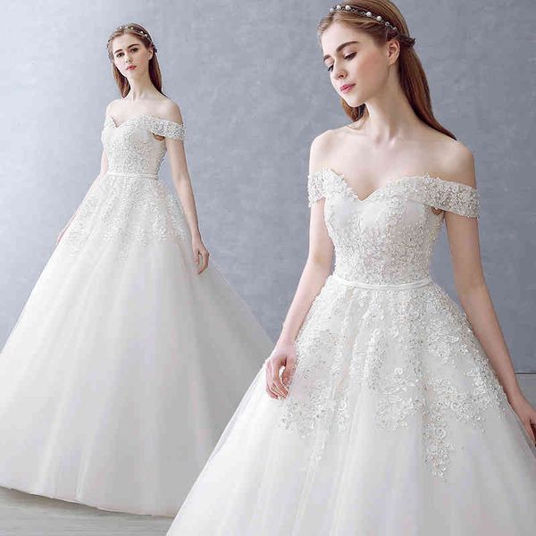 ball gown wedding dresses spring slim nail bead shoulder length fluffy skirt small tail bride pregnant woman wedding dress, White
ball gown wedding dresses spring slim nail bead shoulder length fluffy skirt small tail bride pregnant woman wedding dress, White