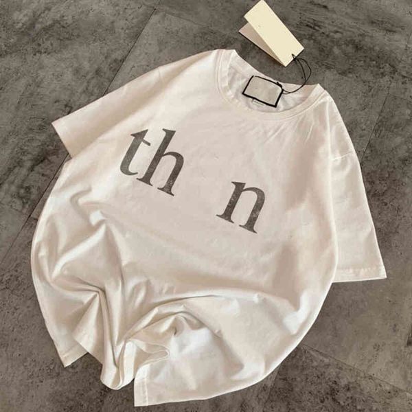 women's t-shirt spring and summer fashion br gu men's women's same couple's round neck cotton printed t-shirt simple loo, White
women's t-shirt spring and summer fashion br gu men's women's same couple's round neck cotton printed t-shirt simple loo, White