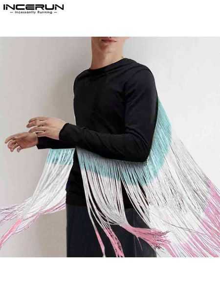 men casual t shirt o-neck 2022 long sleeve tassel patchwork clothing streetwear personality fashion camisetas incerun 5xl 7, White;black
men casual t shirt o-neck 2022 long sleeve tassel patchwork clothing streetwear personality fashion camisetas incerun 5xl 7, White;black