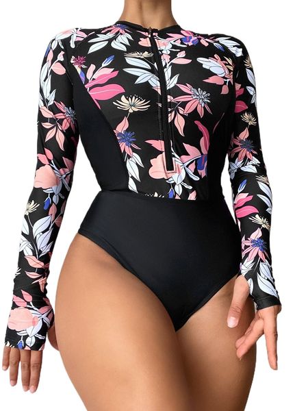 plant print zipper front one piece swimsuit h0en#, White;black
plant print zipper front one piece swimsuit h0en#, White;black